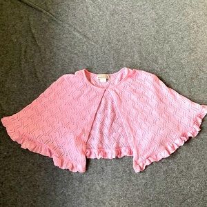3/ $15 🌸 Pink knit spring shawl, child size 14/16